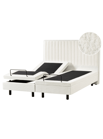 Beliani Doppelbett DUKE II in Weiß/Schwarz - (W) 160 x (H) 120 x (L) 216 cm