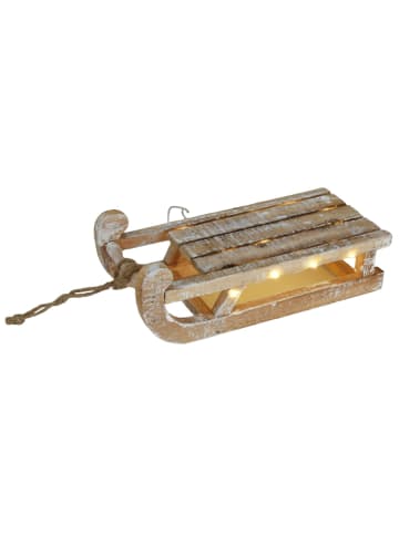 Home&Styling Collection Weihnachtliche Holzdekoration mit LED in Gold, (B) 14 x (H) 11 x (L) 30 cm