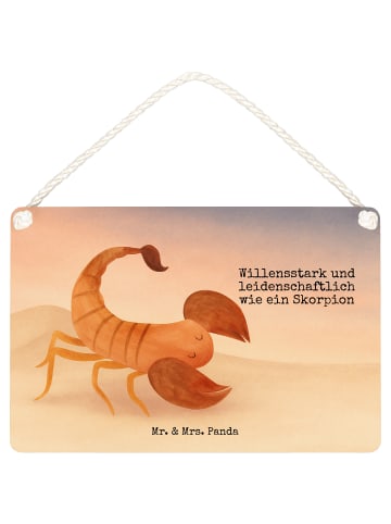 Mr. & Mrs. Panda Schild Sternzeichen Skorpion Design mit Spruch in Weiß