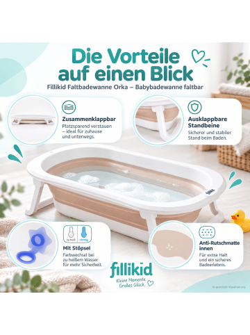 fillikid Faltbadewanne Orka Exklusiv in Beige