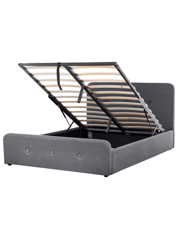 Beliani Doppelbett RENNES in Grau/Schwarz - (W) 150 x (H) 98 x (L) 217 cm