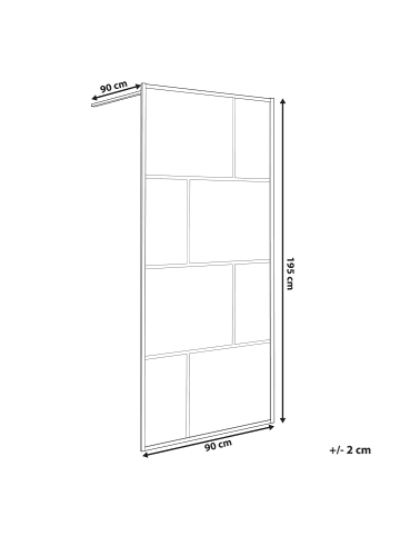 Beliani Duschwand TAPAJOS in Schwarz - (W) 90 x (H) 195 cm
