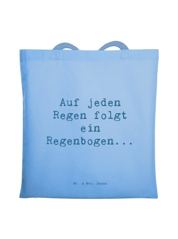 Mr. & Mrs. Panda Shopping Tasche Spruch Mit Enttäuschungen umgeh... in Sky Blue