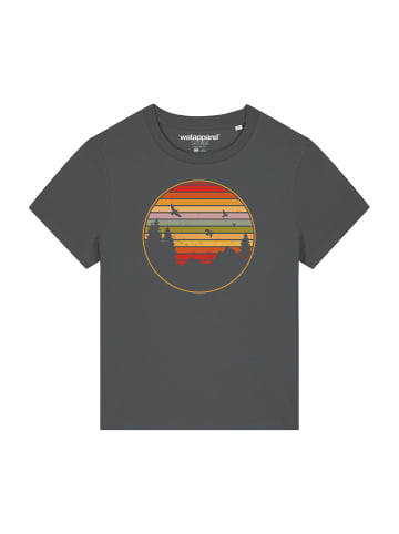 wat? Apparel T-Shirt Sunset Berge & Tannen in Grau