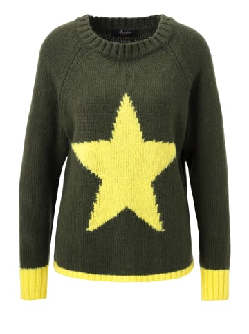 Aniston CASUAL Strickpullover in oliv-gelb