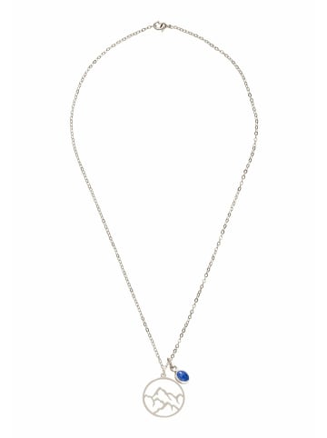 Gemshine Halskette mit Anhänger Berge - Saphir in silver coloured
