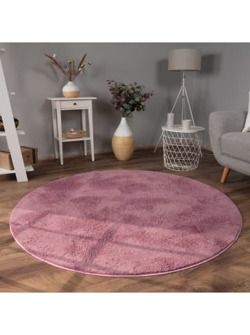 KADIMA DESIGN Teppich Kurzflor waschbar Einfarbig Wohnzimmer in Altrosa