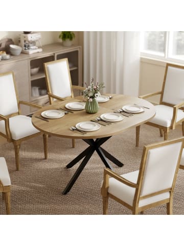 HOMCOM Ausziehbarer Esstisch-135L x 100B x 75H cm-Naturholz