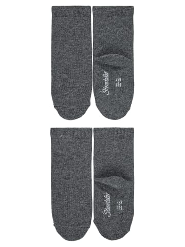 Sterntaler Socken 2er-Pack uni in anthrazit mel.