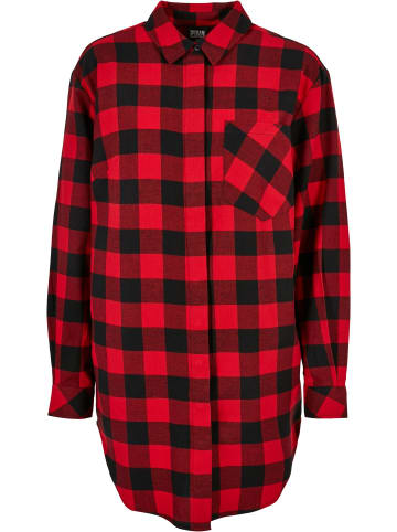 Urban Classics Urban Classics Damen Ladies Oversized Check Flannel Shirt Dress in black/red