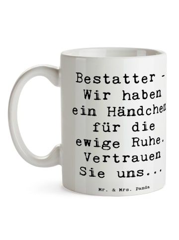 Mr. & Mrs. Panda Tasse Bestatter - Wir haben ein Händchen für di... in Weiß