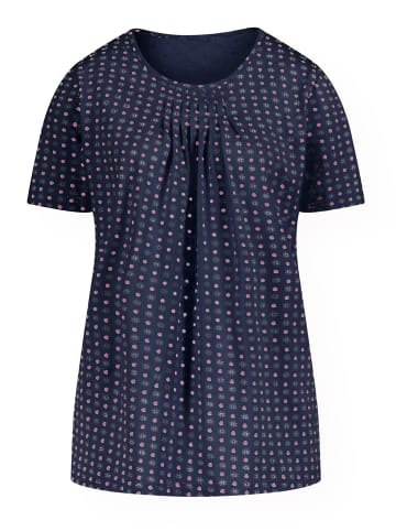 Sieh an! Kurzarmshirt in marine-gemustert