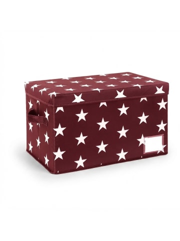 relaxdays Weihnachtskugel-Aufbewahrungsbox "Sterne" in Rot - (B)42,5 x (H)26,5 x (T)26 cm
