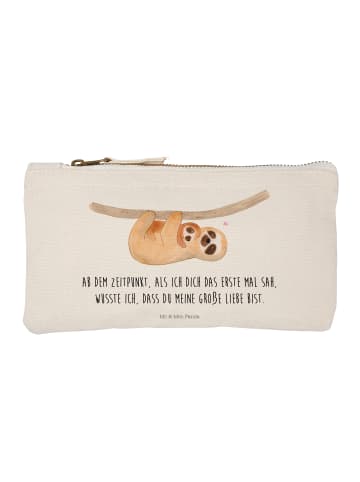 Mr. & Mrs. Panda Schminktasche Faultier Kind mit Spruch in Weiß
