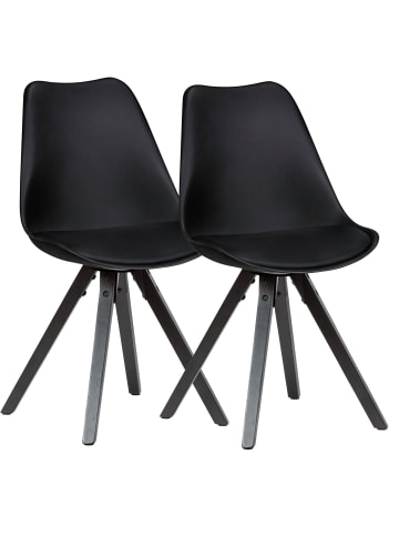 KADIMA DESIGN Esszimmerstuhl Modern | Stoff, Holzbeine, Filzgleiter in Schwarz