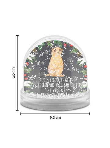 Mr. & Mrs. Panda Weihnachts Schneekugel Erdmännchen mit Spruch in Kreidetafel