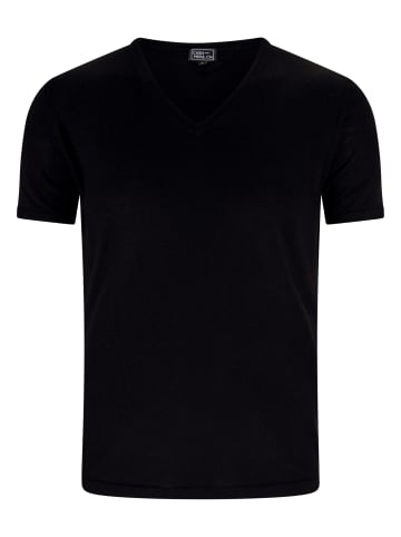 CASH-MERE.CH T-Shirt mit V-Ausschnitt in Schwarz