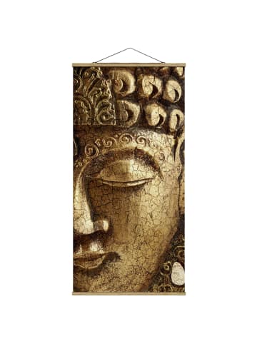 WALLART Stoffbild mit Posterleisten - Vintage Buddha in Gold