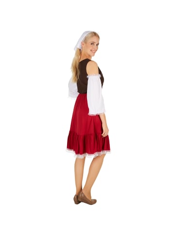 tectake Wundervolles, langes Kleid im Mittelalter-Stil, rot/weiß