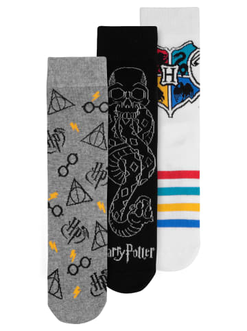 Harry Potter 3er Pack Harry Potter Hogwarts Socken Sneaker Strümpfe in Mehrfarbig