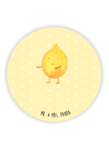 Mr. & Mrs. Panda Kühlschrankmagnet Beste Freunde Zitrone mit Spruch in Gelb Pastell