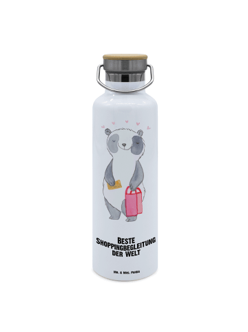 Mr. & Mrs. Panda Trinkflasche Panda Beste Shoppingbegleitung der... in Weiß
