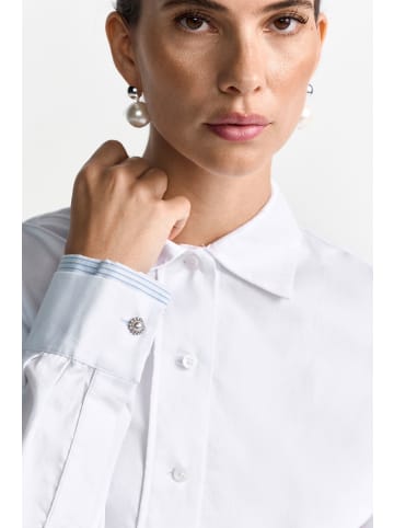 Rich & Royal Cropped Cotton Blouse with Contrast Fabric in white