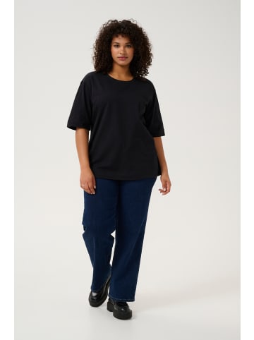 KAFFE curve T-Shirt kurzarm KCmina Loose fit in Black Deep