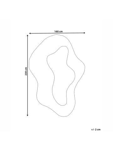 Beliani Kurzflor NEVANA in Weiß - (W) 160 x (L) 230 cm