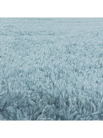 KADIMA DESIGN Teppich Hochflor Shaggy Waschbar Einfarbig SALZACH Strapazierfähig in Blau