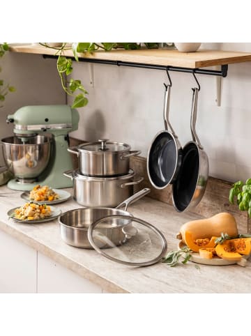 KitchenAid Pfannen-Set Multi-Ply Stainless Steel Non-Stick (CC006065-001) in silber