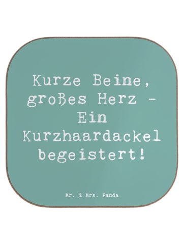 Mr. & Mrs. Panda Bierdeckel Spruch Kurzhaardackel Herz mit Spruch in Meeresbrise