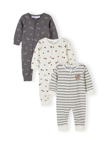 Minoti 3-er Pack Strampler NOSBABYRIB1 in weiß