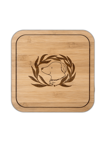 Mr. & Mrs. Panda Tischuntersetzer Hund Blumen ohne Spruch in Transparent