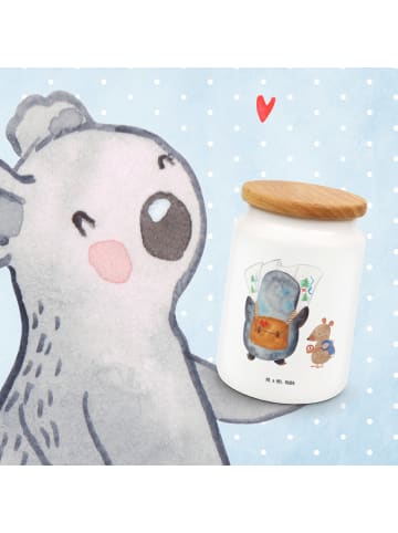 Mr. & Mrs. Panda Kaffeedose Pinguin & Maus Wanderer ohne Spruch in Weiß