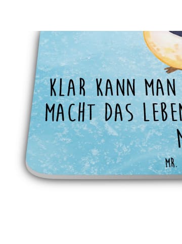 Mr. & Mrs. Panda Untersetzer Set Pinguin Diät mit Spruch in Eisblau