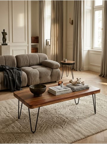 KADIMA DESIGN Couchtisch BAGLI Massiv-Holz 115 cm breit Wohnzimmer-Tisch in Massivholz