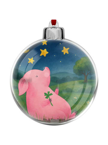 Mr. & Mrs. Panda christbaumkugel Schwein Glück Design ohne Spruch in Weiß