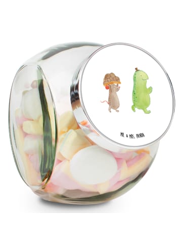 Mr. & Mrs. Panda glas für süßigkeiten Schildkröte Maus ohne Spruch in Weiß