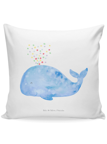 Mr. & Mrs. Panda Kuschel Kissen Wal Konfetti ohne Spruch in Weiß