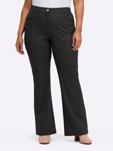 sheego Bootcut-Hose in graphit-grau-gemustert