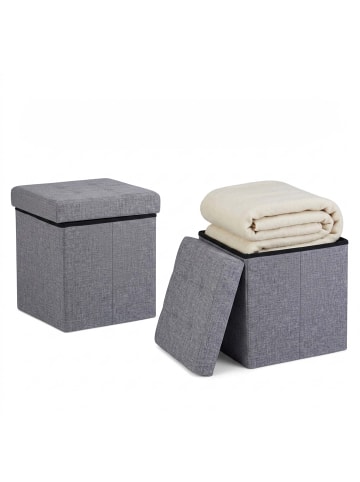 relaxdays Faltbarer Sitzhocker in Dunkelgrau - (B)38 x (H)38 x (T)38 cm