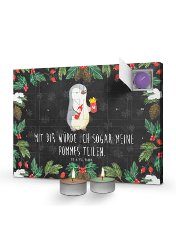 Mr. & Mrs. Panda Adventskalender Pinguin Pommes mit Spruch in Kreidetafel