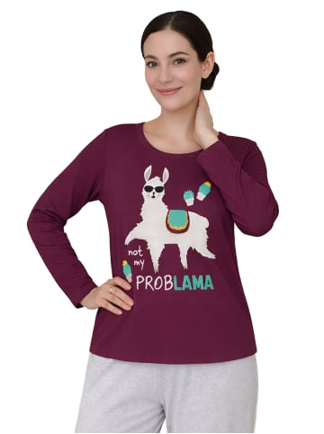United Labels Schlafanzug Not my ProbLAMA Pyjama Set Langarm Oberteil mit Hose in Mehrfarbig