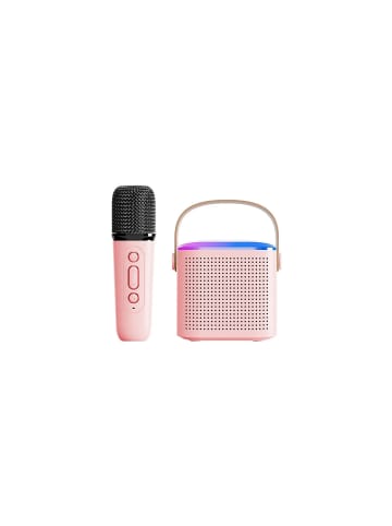 COFI 1453 Y1 Bluetooth Lautsprecher LED Karaoke Anlage mit Mikrofon 6W in Pink