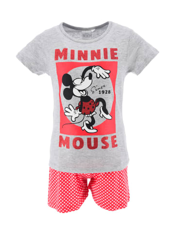 Disney Minnie Mouse 2tlg. Outfit: Schlafanzug Sommer Shirt und Hose in Grau