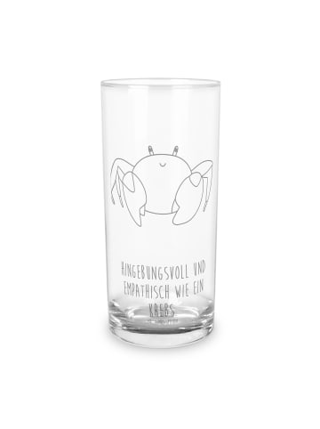 Mr. & Mrs. Panda Wasserglas Sternzeichen Krebs mit Spruch in Transparent