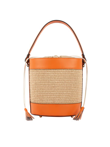 IZIA Bucket Bag Aus Raffiabast in Orange