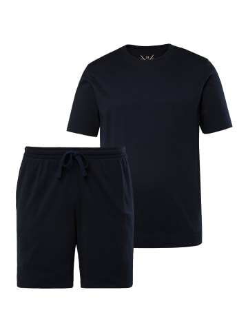 JP1880 Langer Schlafanzug in klassisch Schwarz