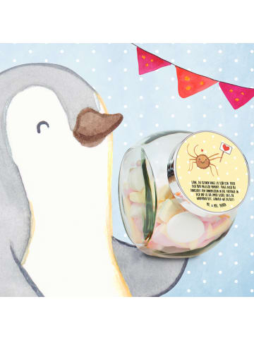Mr. & Mrs. Panda Bonbonglas Spinne Agathe Motivation mit Spruch in Gelb Pastell